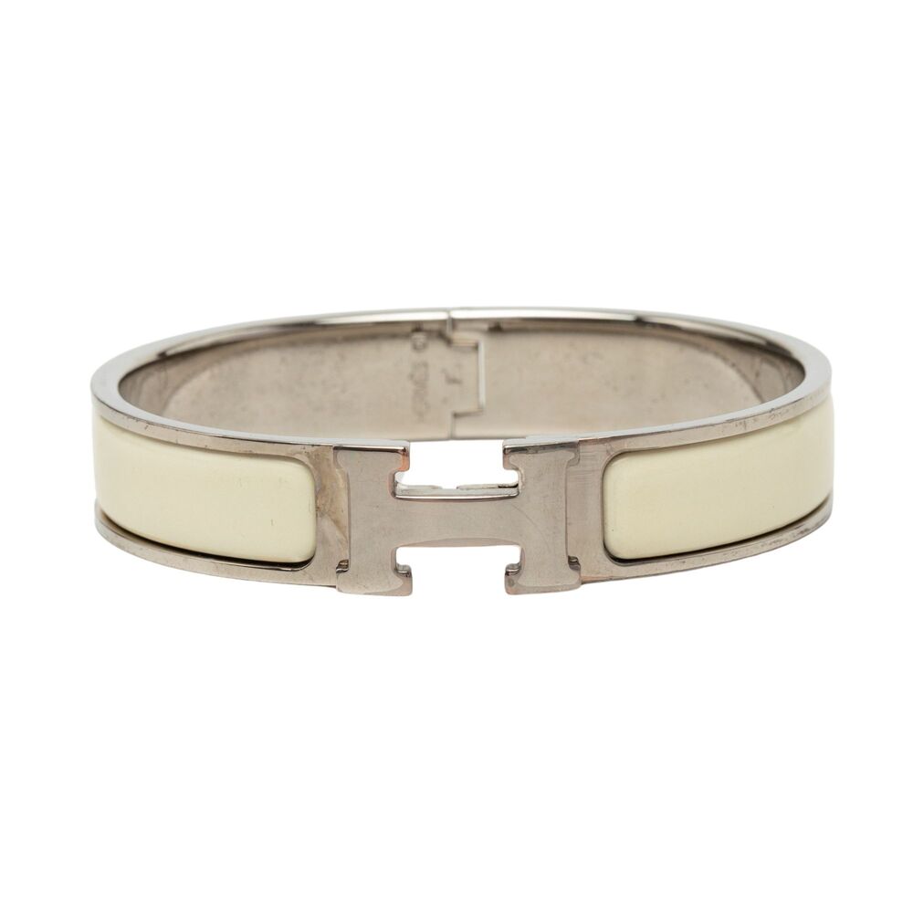 Pre-Loved Hermes Narrow Enamel Clic H Bracelet PM